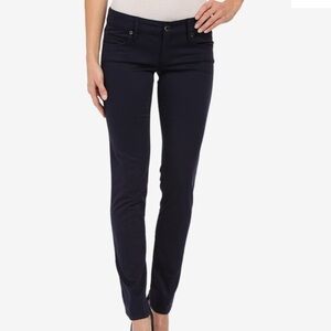 Lilly Pulitzer Worth Skinny Mini Pant Navy Blue Sateen Classic Basic Size 4